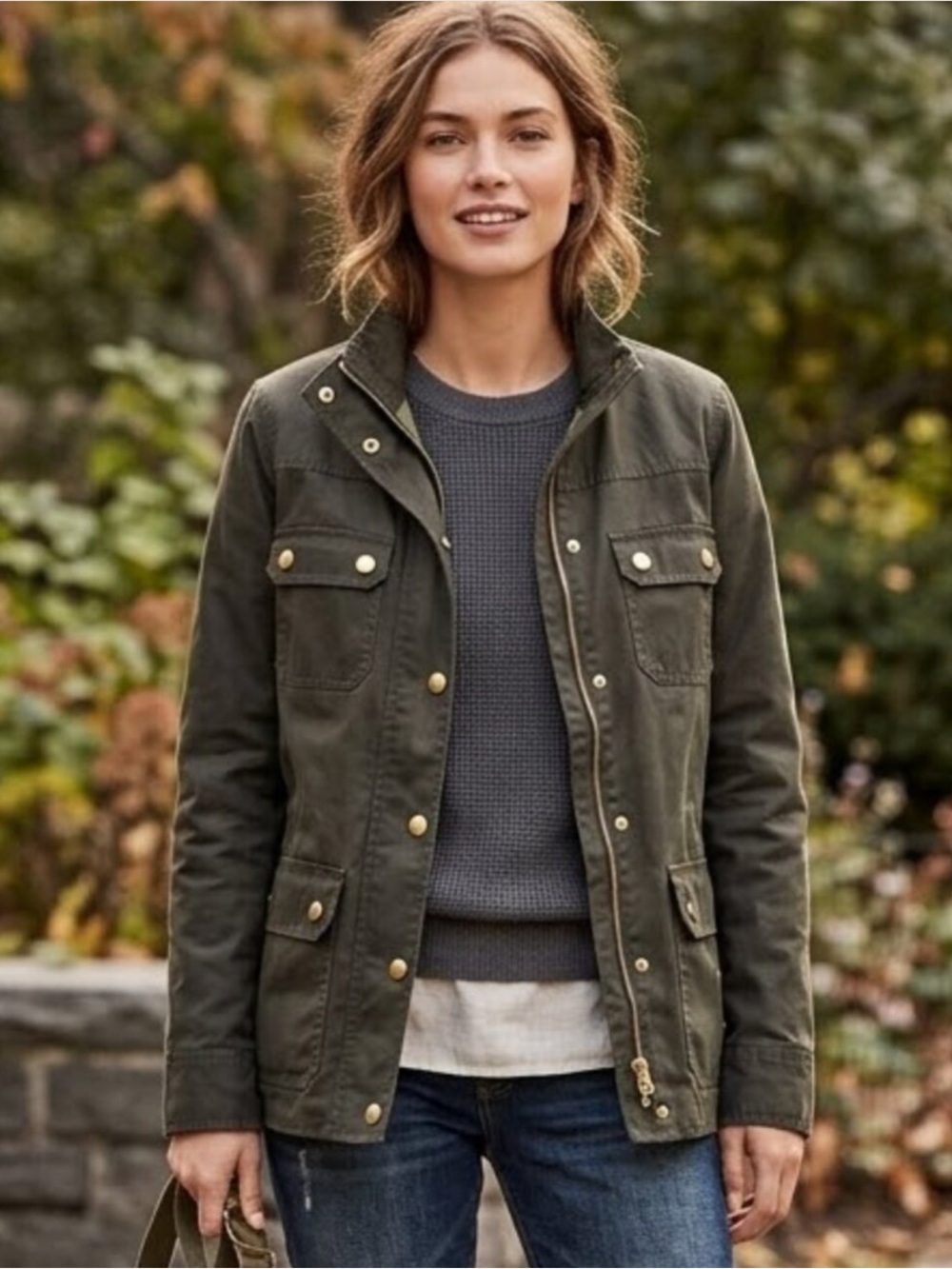 J.Crew Olive Green Relaxed Boyfriend Field Jacket size S